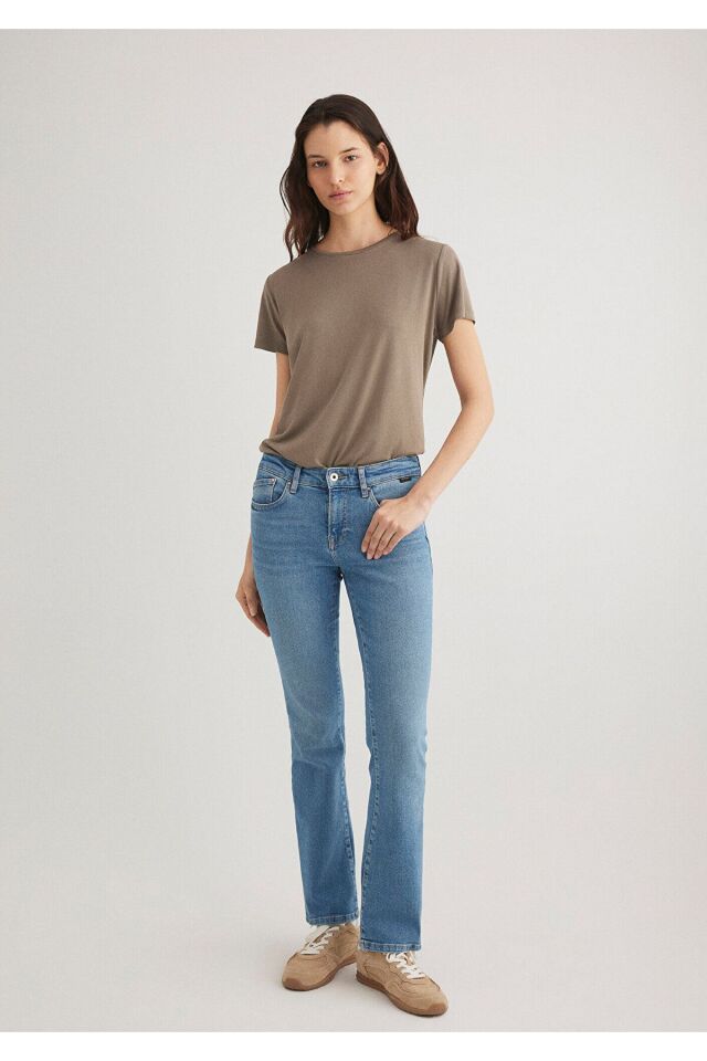 MAVİ KADIN KISA KOLLU PENYE UST   Mantar Kahve 1612693-83866