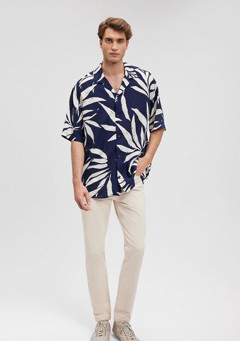 MAVİ ERKEK BASKILI GÖMLEK Koyu Lacivert 0210854-84371