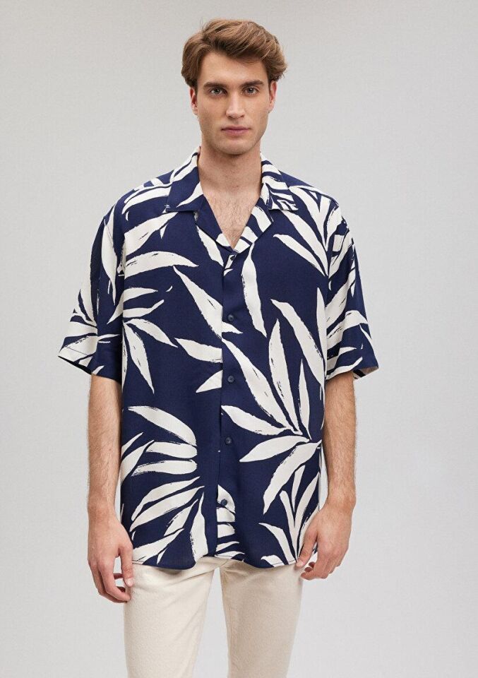 MAVİ ERKEK BASKILI GÖMLEK Koyu Lacivert 0210854-84371