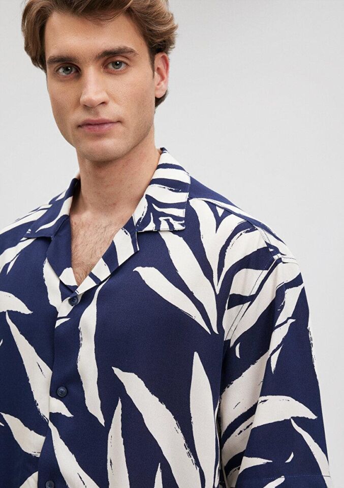 MAVİ ERKEK BASKILI GÖMLEK Koyu Lacivert 0210854-84371