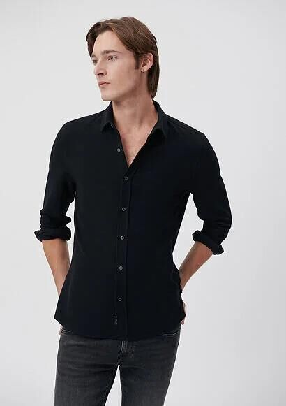 MAVİ ERKEK UZUN KOL GÖMLEK Siyah 0210408-900