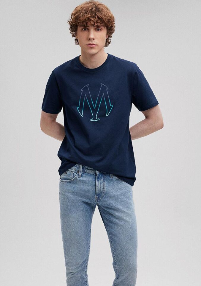 MAVİ ERKEK MAVI BASKILI TİŞÖRT GECE LACİVERT 0610635-70490