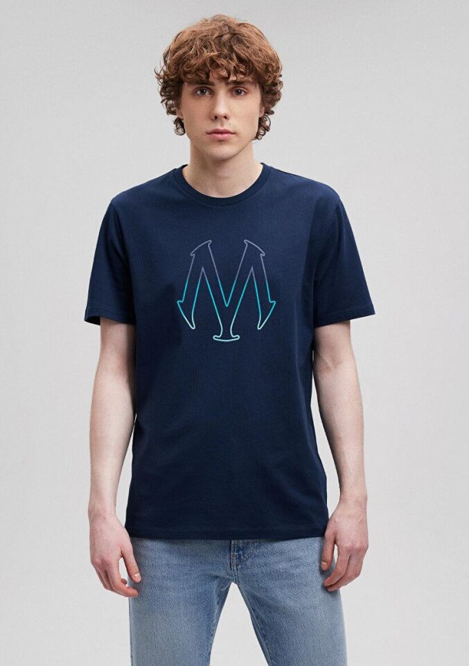 MAVİ ERKEK MAVI BASKILI TİŞÖRT GECE LACİVERT 0610635-70490