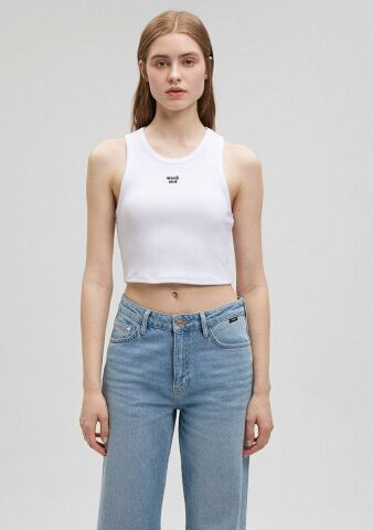MAVİ KADIN BASKILI CROP PENYE Beyaz 1612333-620
