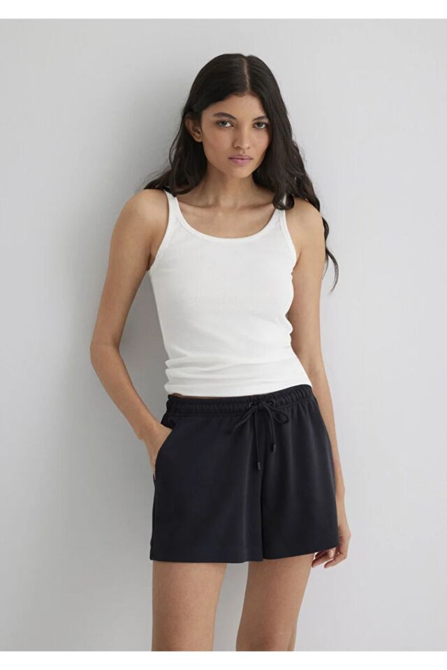 MAVİ KADIN ASKILI BASIC ATLET Kırık Beyaz 1613079-70057