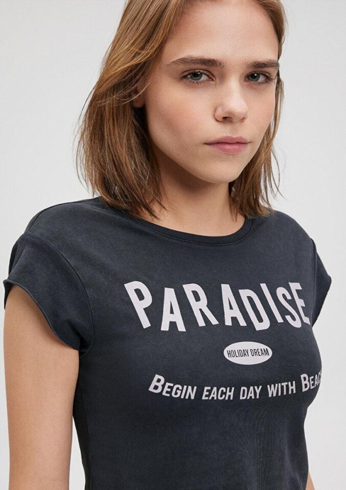 MAVİ KADIN BASKILI ATLET Kömür 1612328-70087