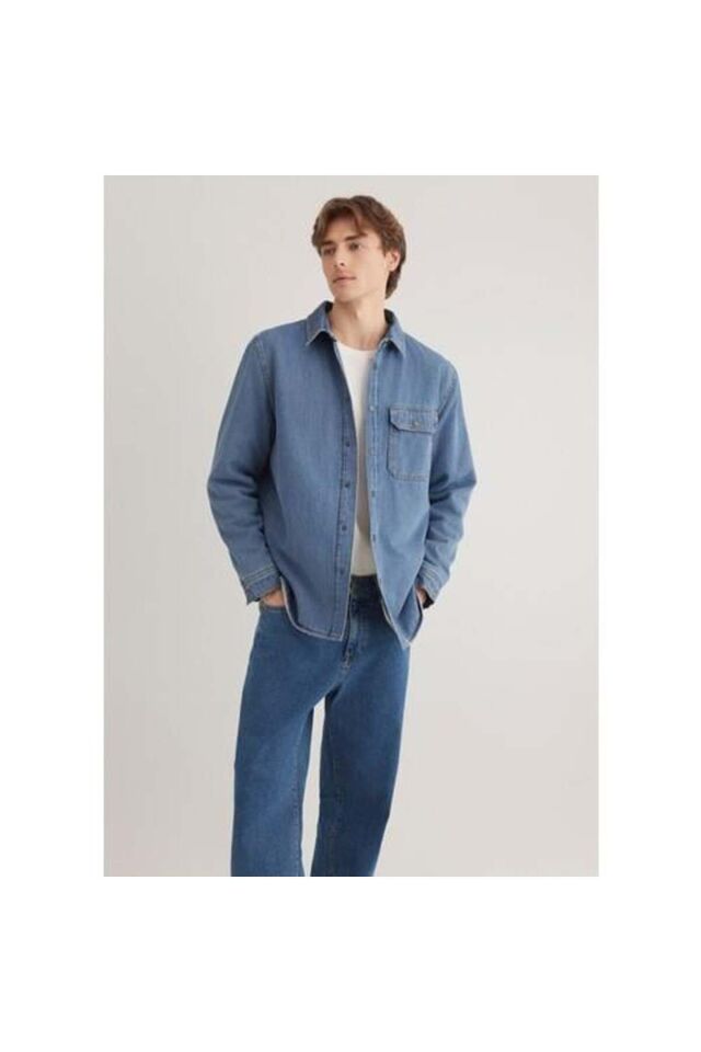 MAVİ ERKEK JEREMY Mid Blue Sherpa Classic Denim 0211186-88559