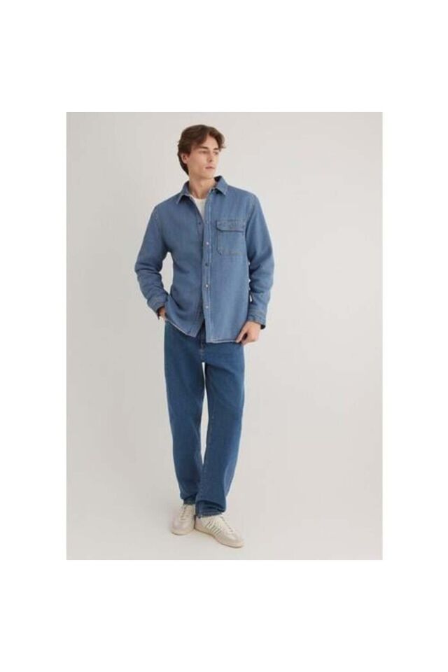 MAVİ ERKEK JEREMY Mid Blue Sherpa Classic Denim 0211186-88559
