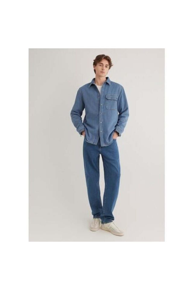 MAVİ ERKEK JEREMY Mid Blue Sherpa Classic Denim 0211186-88559