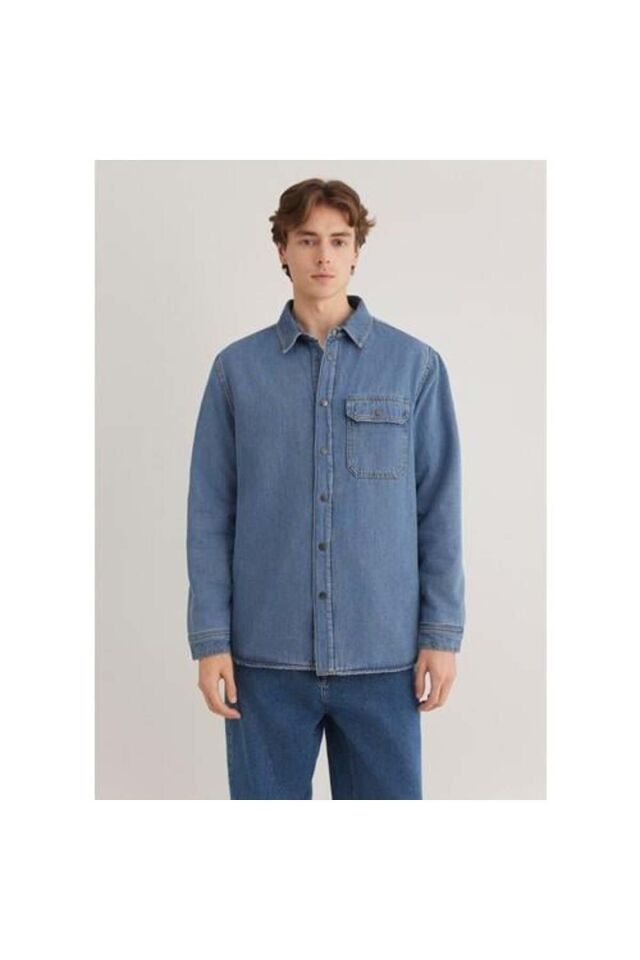 MAVİ ERKEK JEREMY Mid Blue Sherpa Classic Denim 0211186-88559