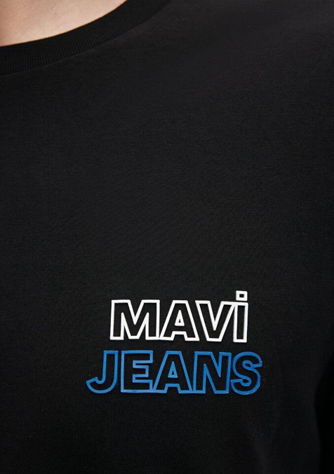 MAVİ ERKEK MAVİ BASKILI TİŞÖRT   Siyah 066841-900