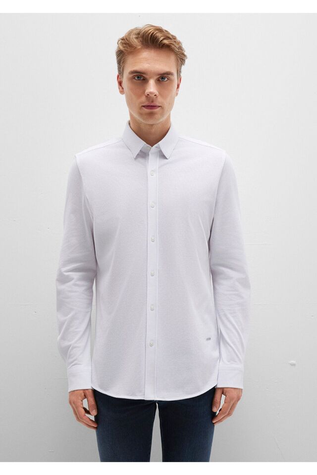MAVİ ERKEK UZUN KOL GÖMLEK BEYAZ 0211660-620