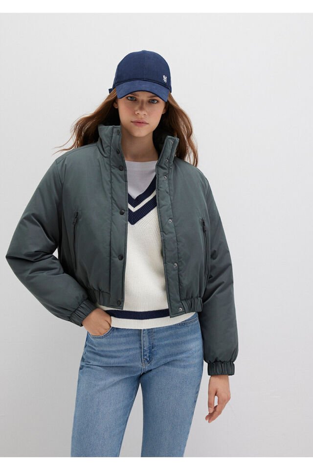 MAVİ KADIN BASKILI CEKET Yosun Yeşili 1110269-71598