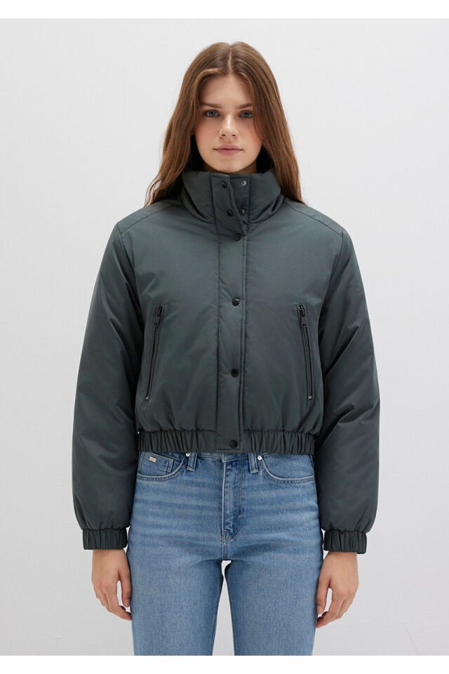 MAVİ KADIN BASKILI CEKET Yosun Yeşili 1110269-71598