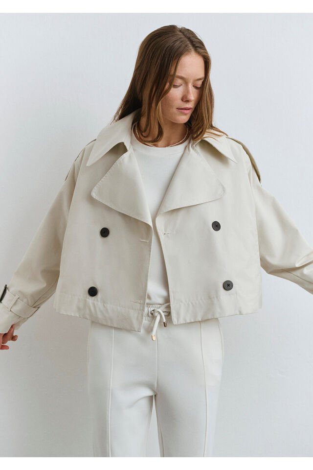 MAVİ KADIN KISA CEKET Kum Beji 1110376-70134