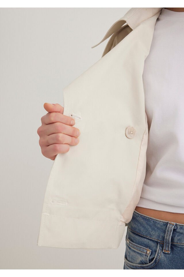 MAVİ KADIN KISA CEKET Kum Beji 1110376-70134