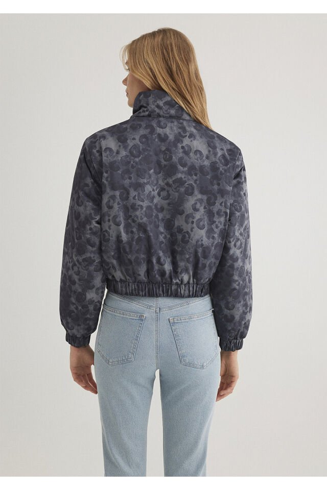 MAVİ KADIN BASKILI CEKET Blue PrintObsidian Animal 1110269-89122