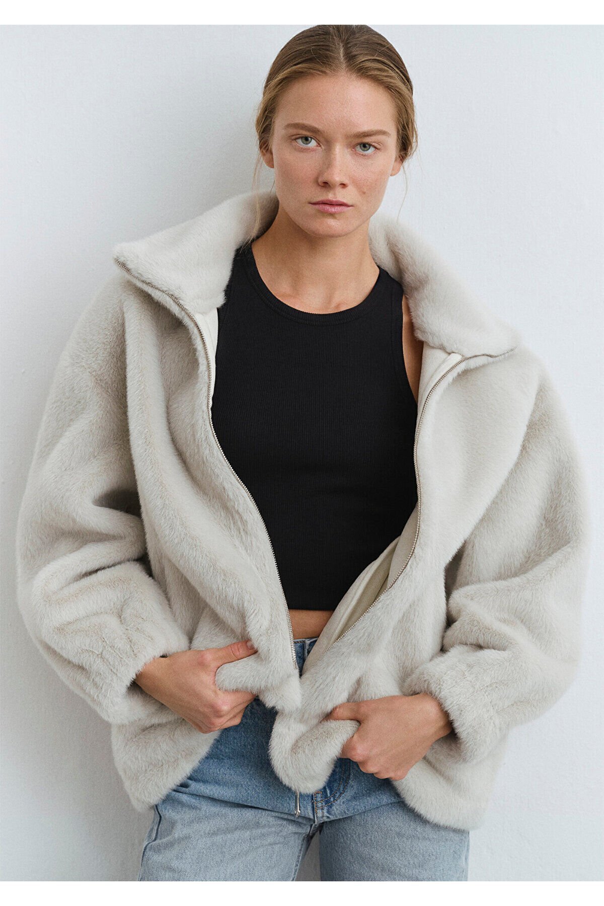 MAVİ KADIN DİK YAKA CEKET Toz Beji 1110597-70037