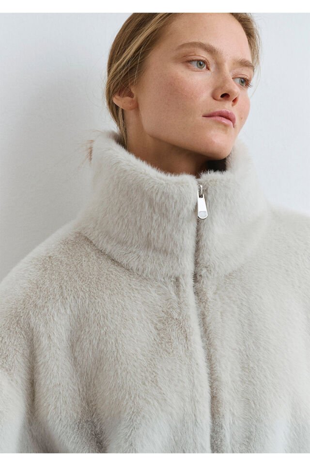 MAVİ KADIN DİK YAKA CEKET Toz Beji 1110597-70037