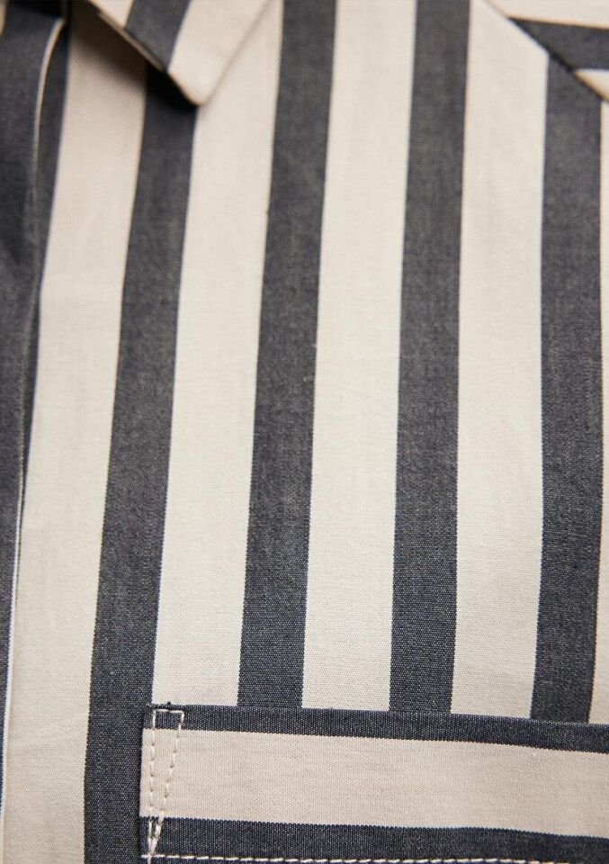 MAVİ KADIN UZUN KOLLU GÖMLEK Beige Bold Stripe 1210677-86622