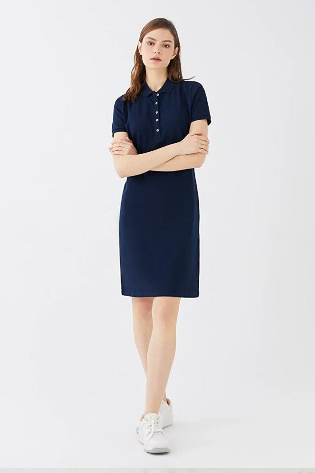 FASHION FRIENDS KADIN POLO YAKA ELBİSE 24Y0499K1
