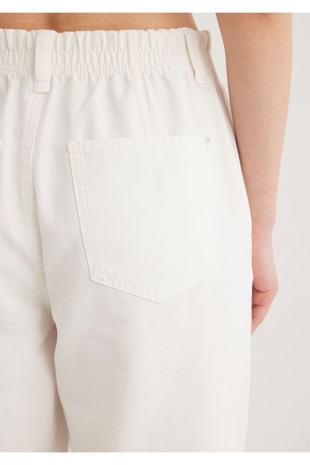 MAVİ KADIN DOKUMA PANTOLON Kırık Beyaz 1010649-70057