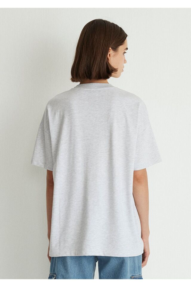 MAVİ KADIN KISA KOLLU PENYE UST  Açık Gri Melanj 1612188-80196