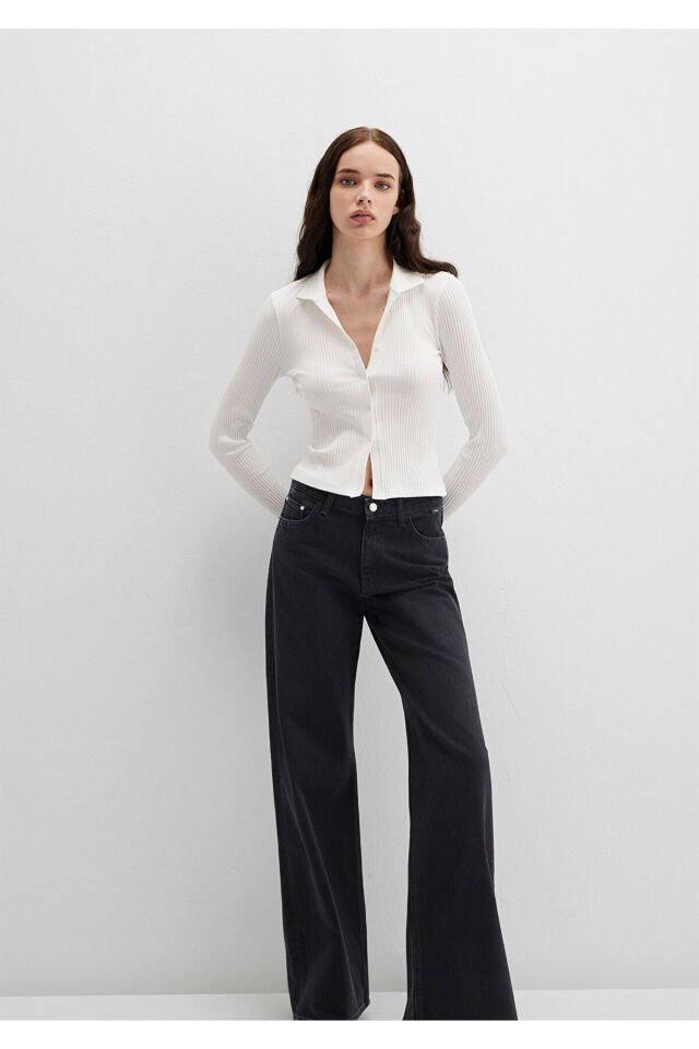 MAVİ KADIN POLO YAKA MODELLI PENYE Kırık Beyaz 1613594-70057