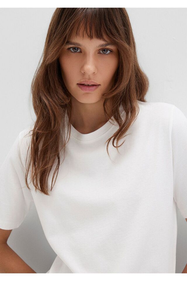 MAVİ KADIN BASIC SHORT SLEEVE TEE Kırık Beyaz 1600965-33389