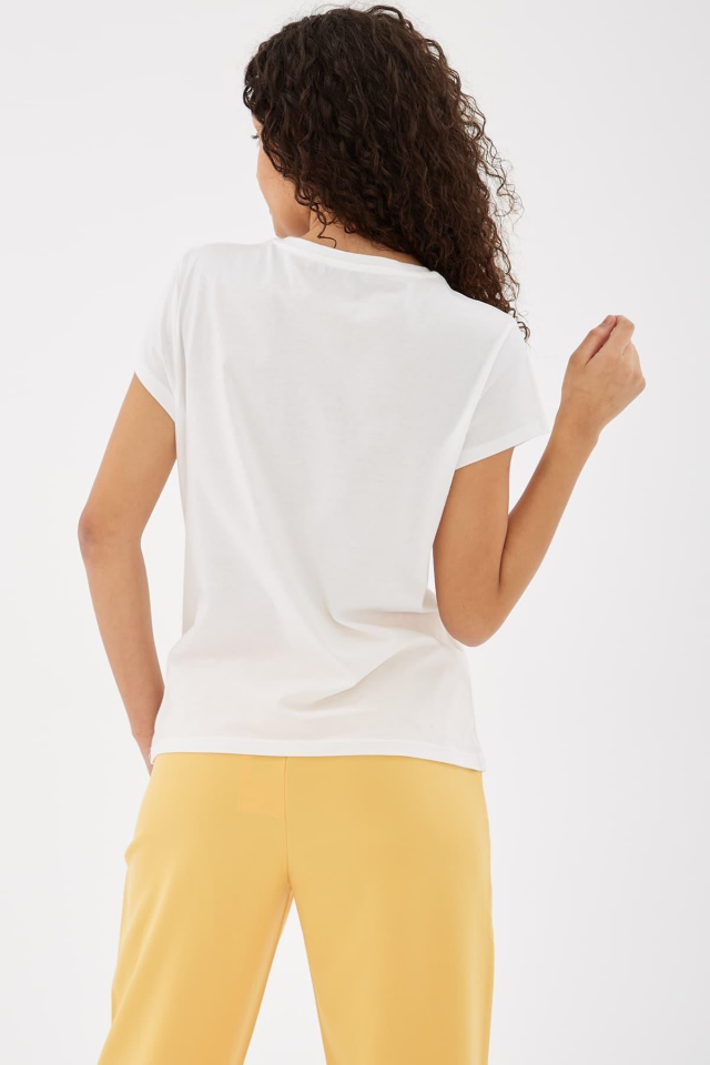 FASHION FRIENDS KADIN BİSİKLET YAKA T-SHİRT 25Y0933K1