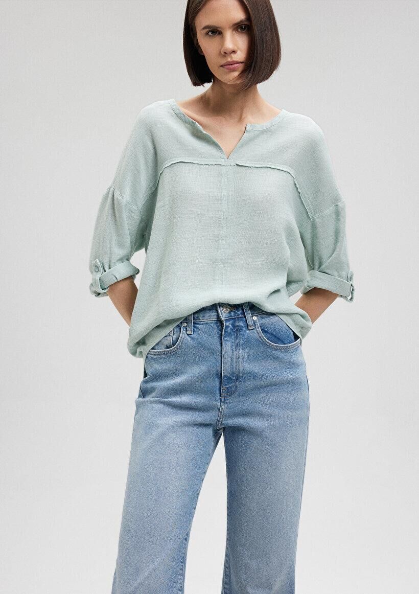 MAVİ KADIN UZUN KOLLU BLUZ Gökyüzü Yeşil 121357-70808