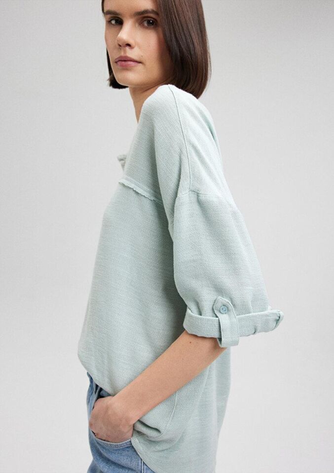 MAVİ KADIN UZUN KOLLU BLUZ Gökyüzü Yeşil 121357-70808