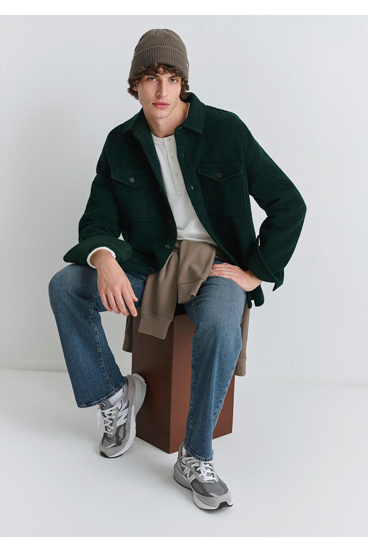 MAVİ ERKEK İKİ CEPLİ GÖMLEK Koyu Çam Yeşili 0211780-71929