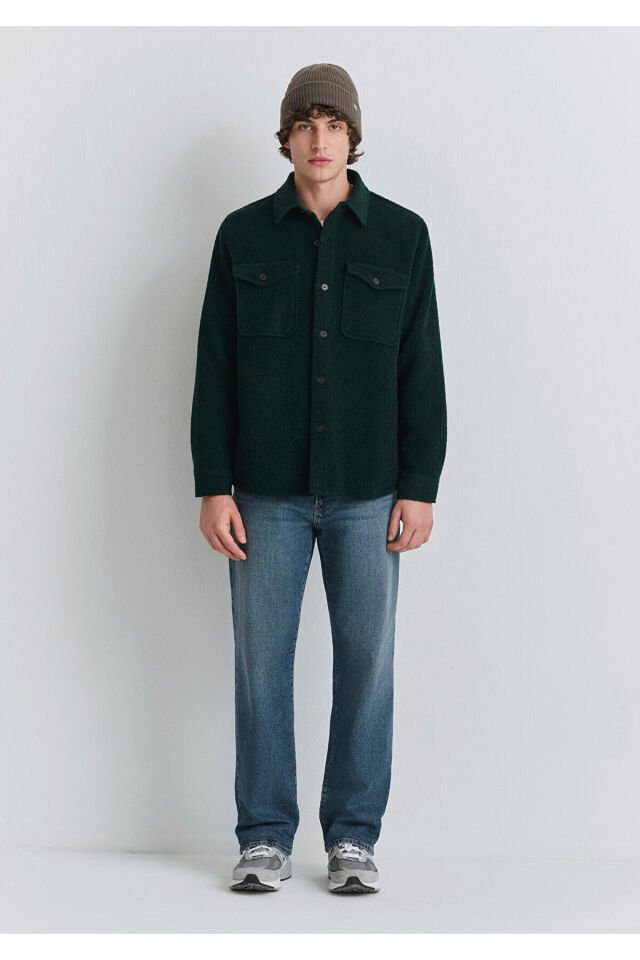 MAVİ ERKEK İKİ CEPLİ GÖMLEK Koyu Çam Yeşili 0211780-71929