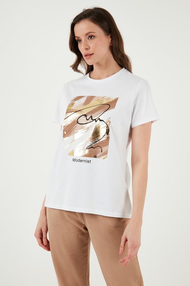 FASHION FRIENDS KADIN BASKILI T-SHİRT 24Y0698K1