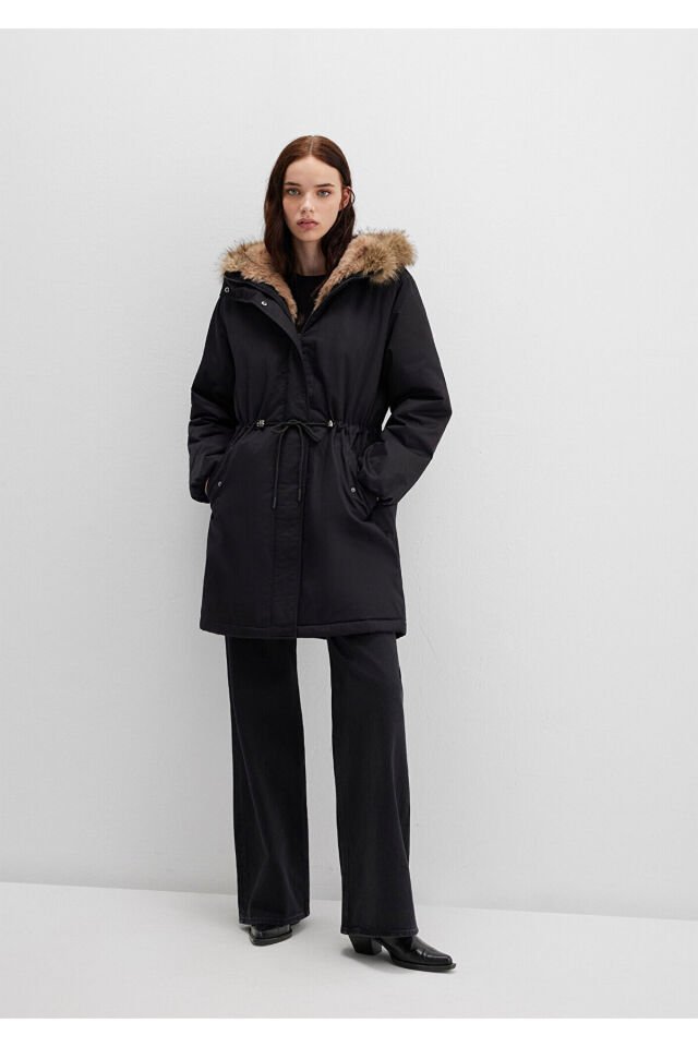 MAVİ KADIN KAPİŞONLU PARKA Siyah 1110786-900