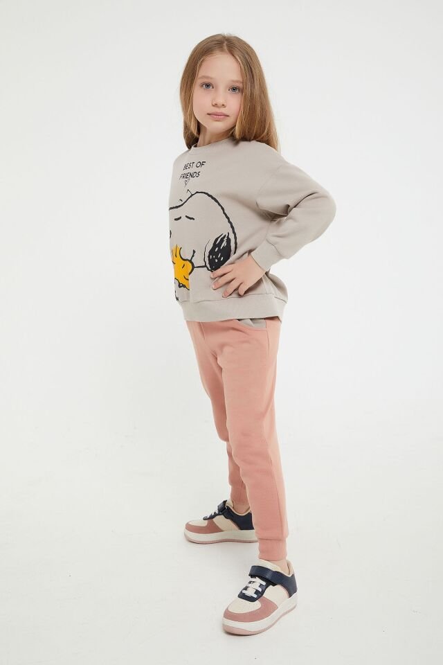 SNOOPY KIZ ÇOCUK EŞOFMAN TAKIMI L1538-3 KUM - 4-5