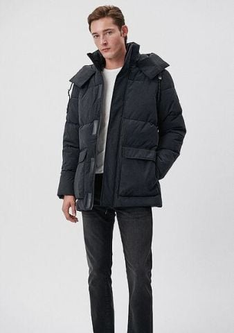 MAVİ ERKEK KAPÜŞONLU PARKA  Kuzgun 0110243-70499