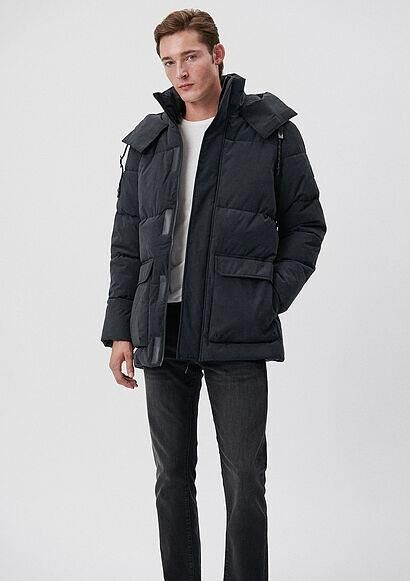 MAVİ ERKEK KAPÜŞONLU PARKA  Kuzgun 0110243-70499