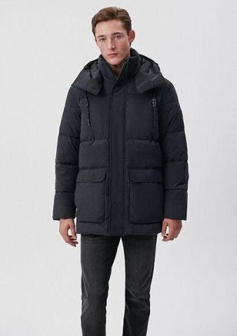 MAVİ ERKEK KAPÜŞONLU PARKA  Kuzgun 0110243-70499