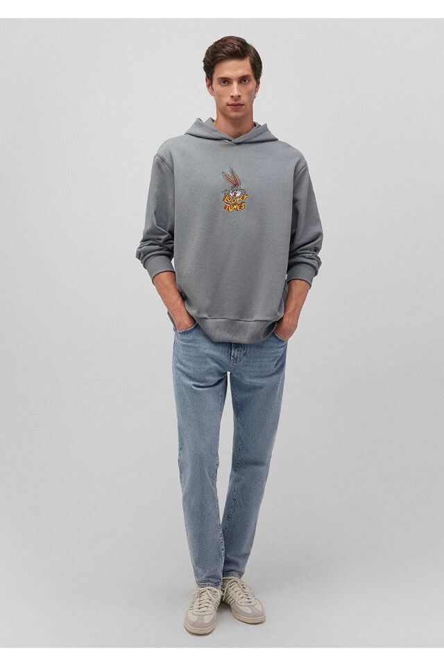 MAVİ ERKEK BUGS BUNNY KAPÜŞONLU SWEATSHIRT Çelik Gr 0S10102-70098