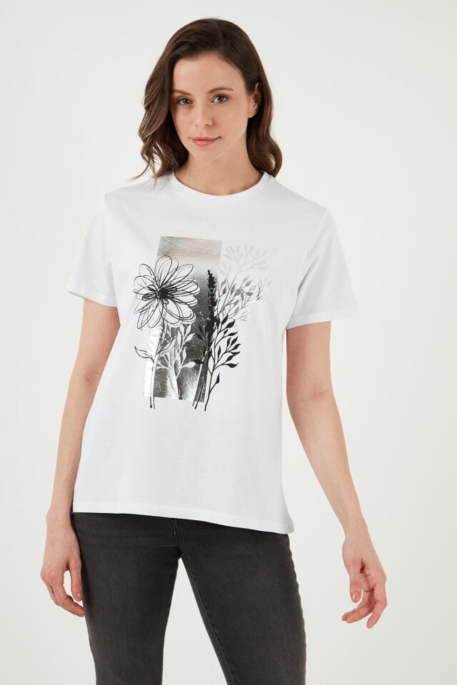 FASHION FRIENDS KADIN BASKILI T-SHİRT 24Y0714K1