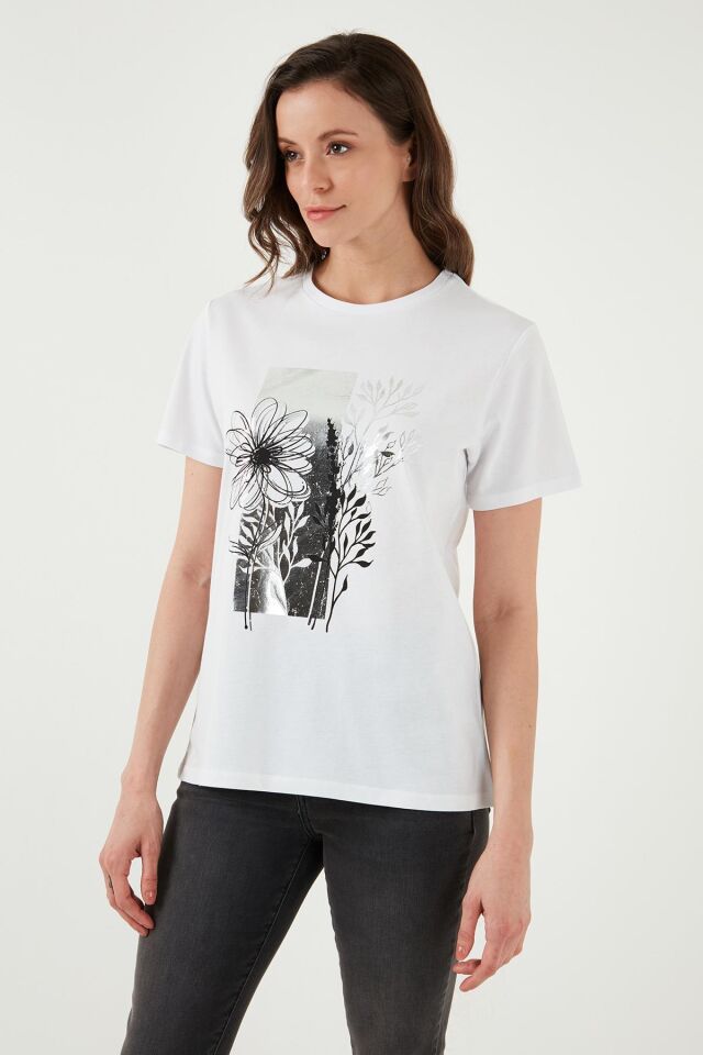 FASHION FRIENDS KADIN BASKILI T-SHİRT 24Y0714K1