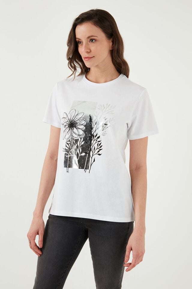 FASHION FRIENDS KADIN BASKILI T-SHİRT 24Y0714K1