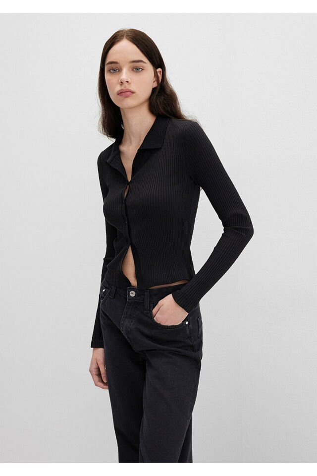 MAVİ KADIN POLO YAKA MODELLI PENYE Siyah 1613594-900