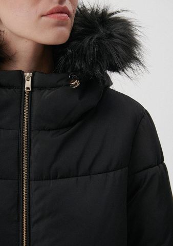 MAVİ KADIN KÜRKLÜ MONT Siyah 1110100-900 SİYAH - XS