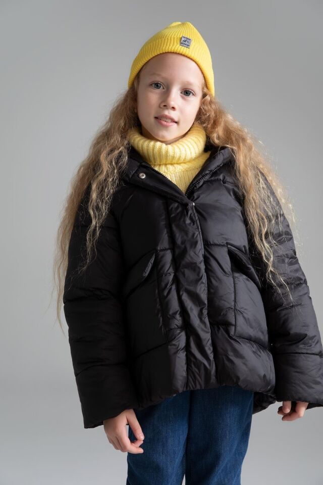 DEFACTO KIZ ÇOCUK PUFFER ŞİŞME MONT KAPÜŞONLU POLAR ASTARLI MONT X6484A6