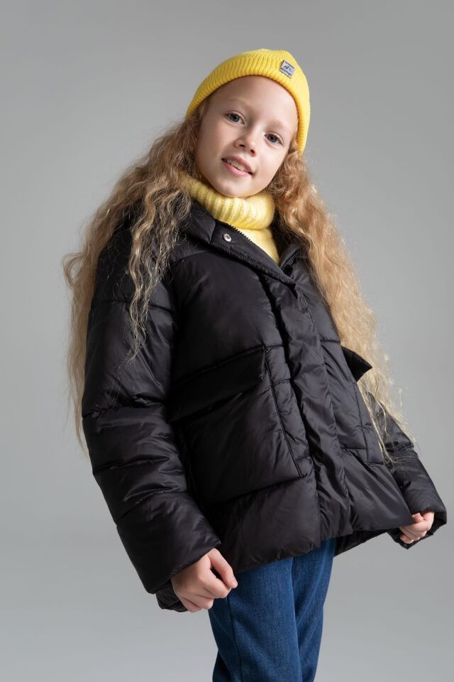 DEFACTO KIZ ÇOCUK PUFFER ŞİŞME MONT KAPÜŞONLU POLAR ASTARLI MONT X6484A6