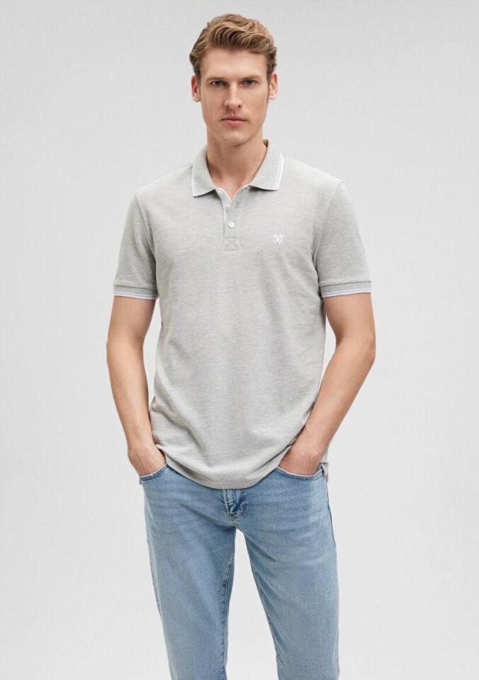 MAVİ ERKEK POLO TİŞÖRT Açık Gri Melanj 064164-28387
