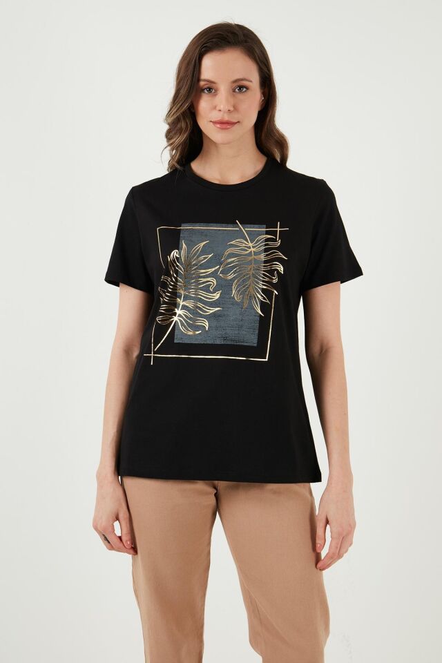 FASHION FRIENDS KADIN BASKILI T-SHİRT 24Y0723K1
